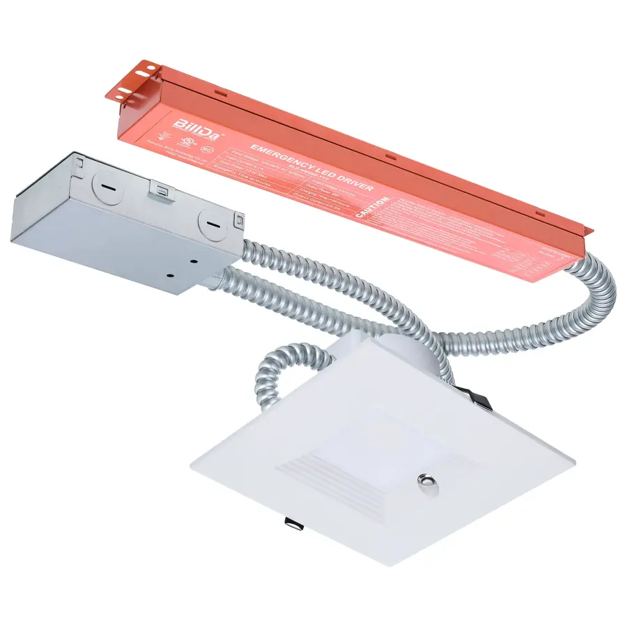 6-Inch Square LED Commercial Downlight with Emergency Backup - Image 1
