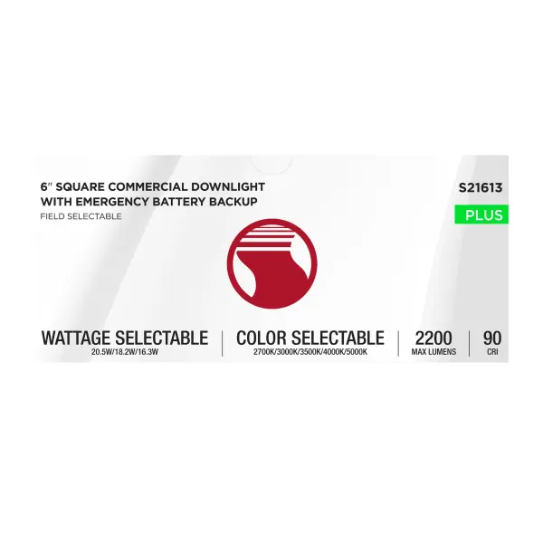 6-Inch Square LED Commercial Downlight with Emergency Backup - Image 11