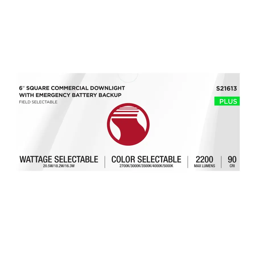 6-Inch Square LED Commercial Downlight with Emergency Backup - Image 11