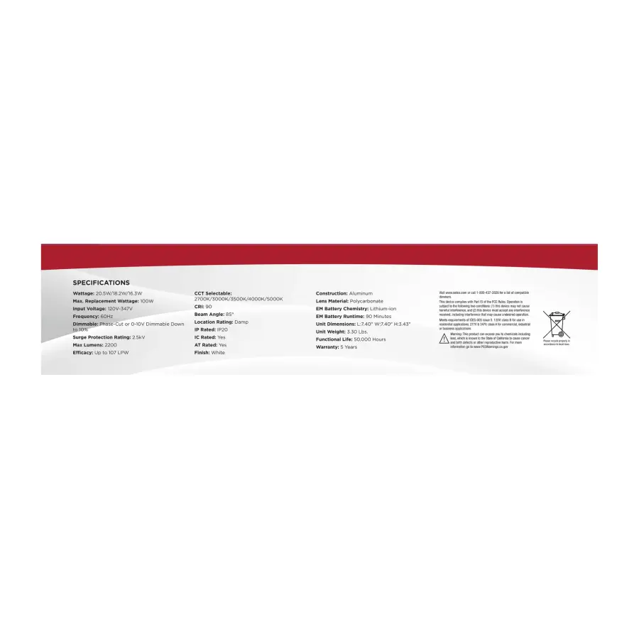 6-Inch Square LED Commercial Downlight with Emergency Backup - Image 13