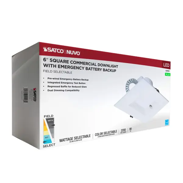 6-Inch Square LED Commercial Downlight with Emergency Backup - Image 15