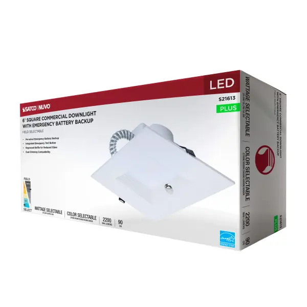 6-Inch Square LED Commercial Downlight with Emergency Backup - Image 16