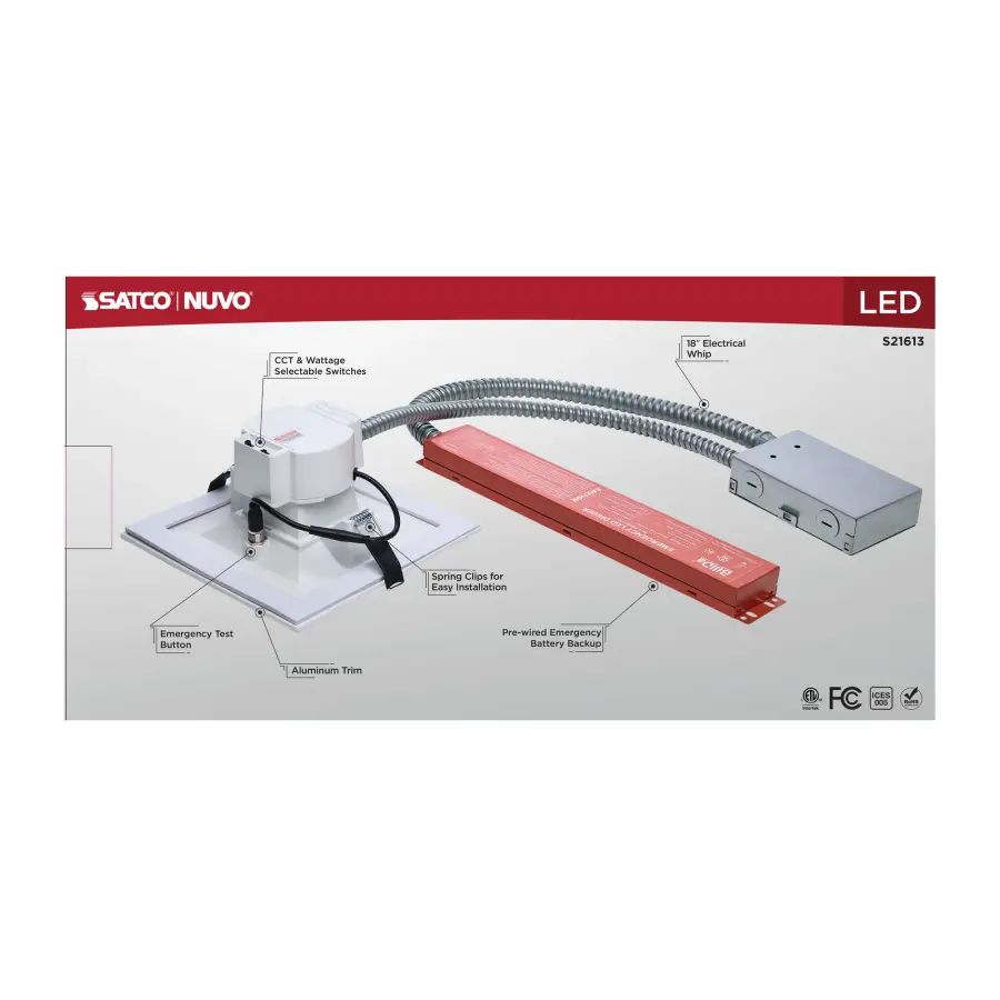 6-Inch Square LED Commercial Downlight with Emergency Backup - Image 10