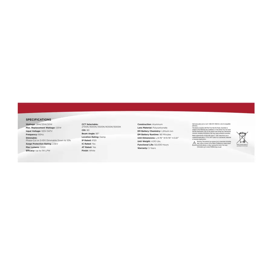 8-Inch Square LED Commercial Downlight with Emergency Backup - Image 13