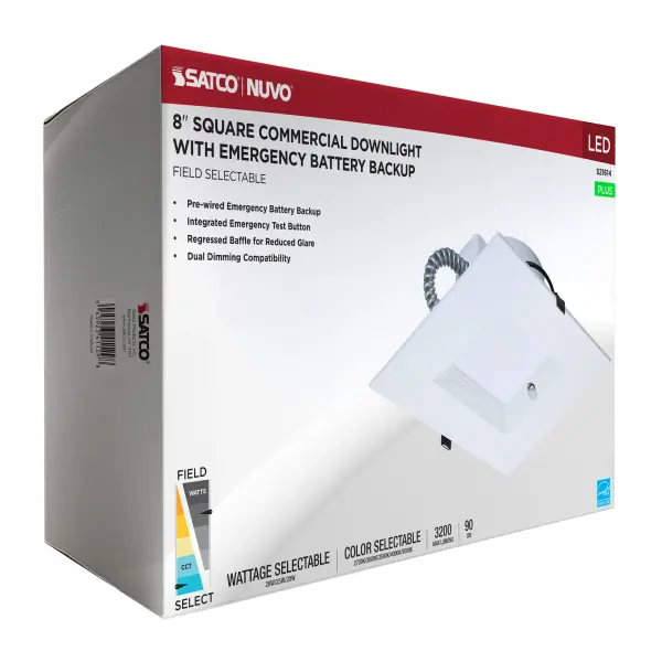 8-Inch Square LED Commercial Downlight with Emergency Backup - Image 15