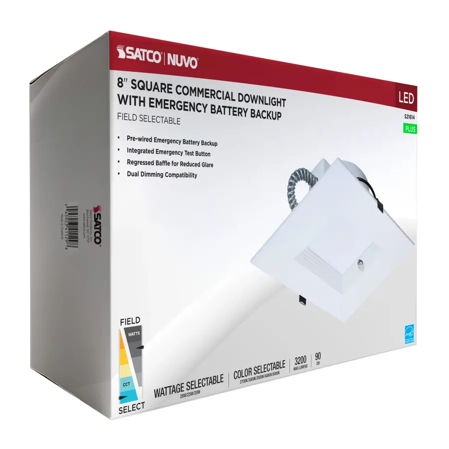 8-Inch Square LED Commercial Downlight with Emergency Backup - Image 15