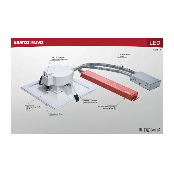 8-Inch Square LED Commercial Downlight with Emergency Backup - Image 10