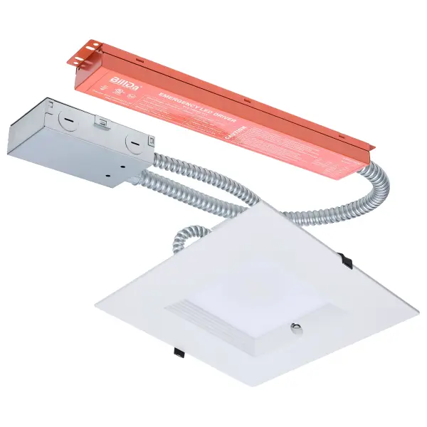 This 10-inch square commercial downlight combines high-performance LED technology with integrated emergency backup, making it ideal for code-compliant commercial installations. Features field-selectable wattage and color temperature.