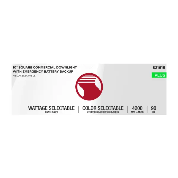 10-Inch Square LED Commercial Downlight with Emergency Backup - Image 11