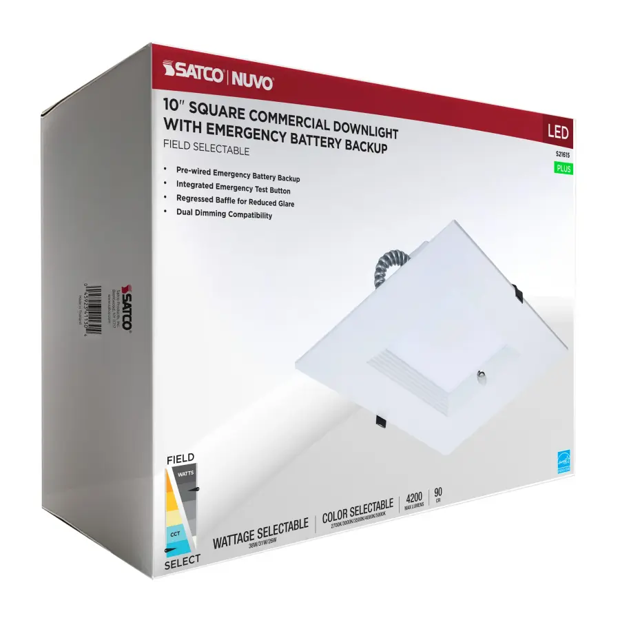 10-Inch Square LED Commercial Downlight with Emergency Backup - Image 15