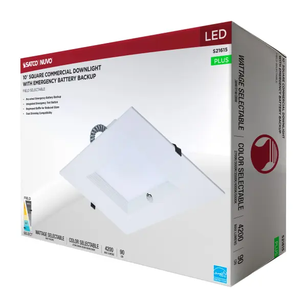 10-Inch Square LED Commercial Downlight with Emergency Backup - Image 16