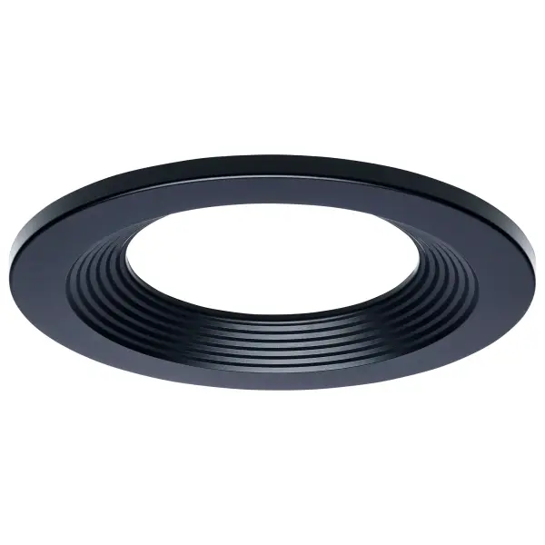 This 6-inch round trim provides a clean, finished look for commercial LED downlights. The black finish offers versatile styling that complements modern interiors while the round design ensures seamless integration.