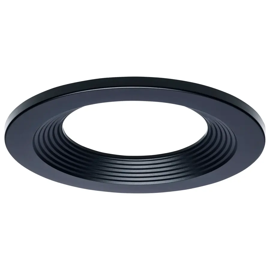 6-Inch Round Recessed Trim - Black Finish