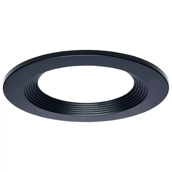 This 8-inch round trim accessory completes your SATCO NUVO LED downlight installation with a sleek black finish. Designed for commercial applications, it delivers clean aesthetics and reliable performance.
