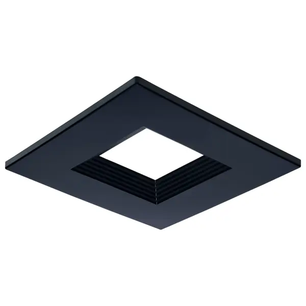 This 6-inch square trim accessory provides a clean, modern finish for commercial-grade LED downlights. The black finish offers versatile styling that complements contemporary interiors while maintaining professional aesthetics.
