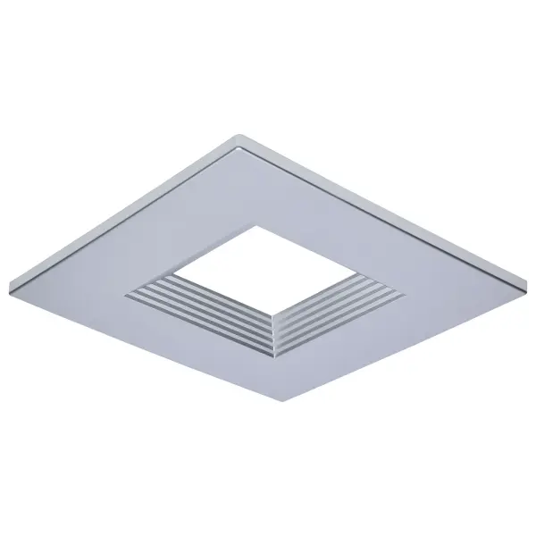This 6-inch square trim accessory provides a sleek finishing touch for LED commercial downlights. The silver finish offers a contemporary look that complements modern interiors while ensuring proper light distribution.