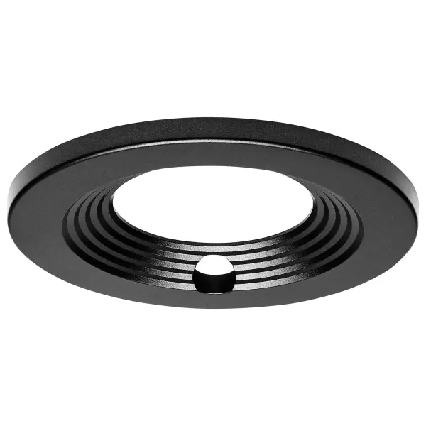 Professional 4-inch round trim designed for commercial LED downlights with integrated emergency driver. Bronze finish provides a refined look while the discreet test button opening ensures code compliance.