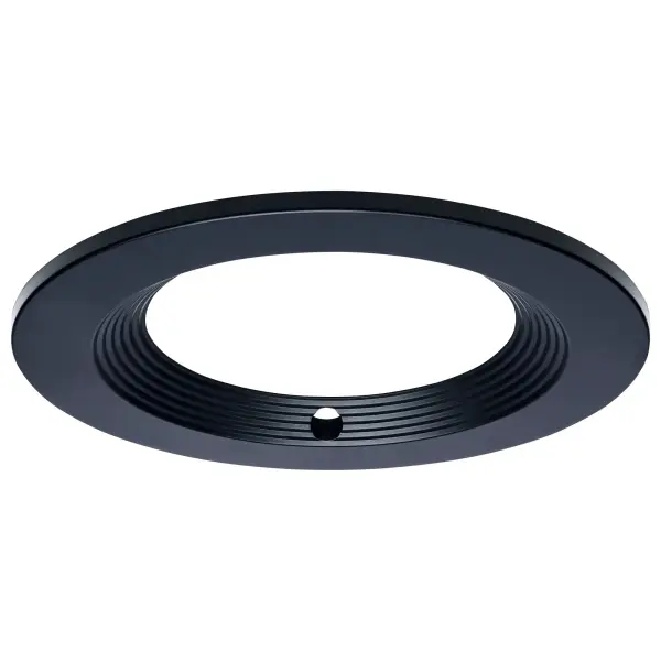 This commercial-grade round trim combines sleek black styling with essential emergency lighting functionality. The integrated EM driver ensures reliable backup illumination, while the discreet test button maintains clean aesthetics.