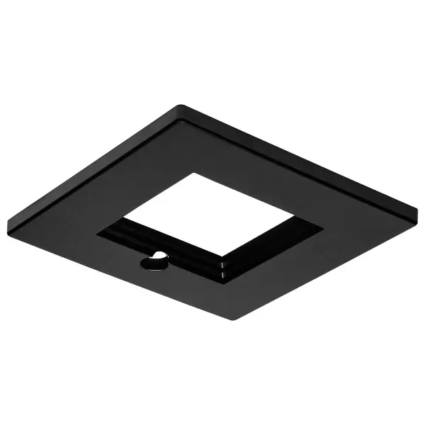 This 4-inch square bronze trim completes LED commercial downlight installations with integrated emergency driver compatibility. Features a discreet test indicator button opening for code-compliant emergency lighting.