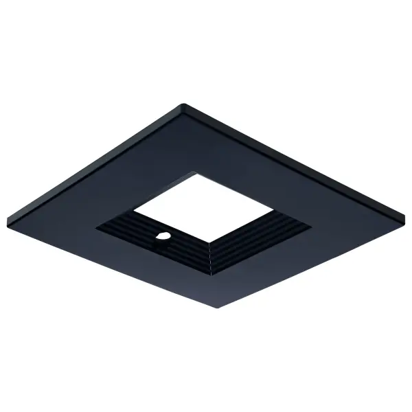 This 6-inch square trim accessory completes LED downlight installations with integrated emergency driver functionality. The black finish provides a modern, professional appearance while the discreet test button opening ensures code compliance.
