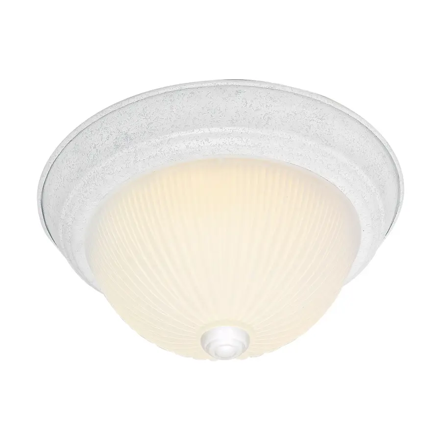 2-Light 11" Flush Mount with Frosted Ribbed Glass