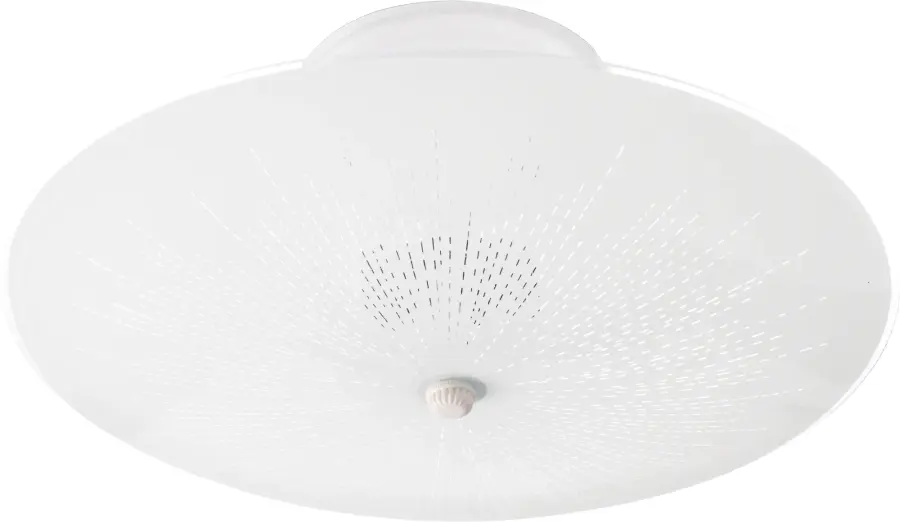 2-Light Sunburst Glass Flush Mount in White