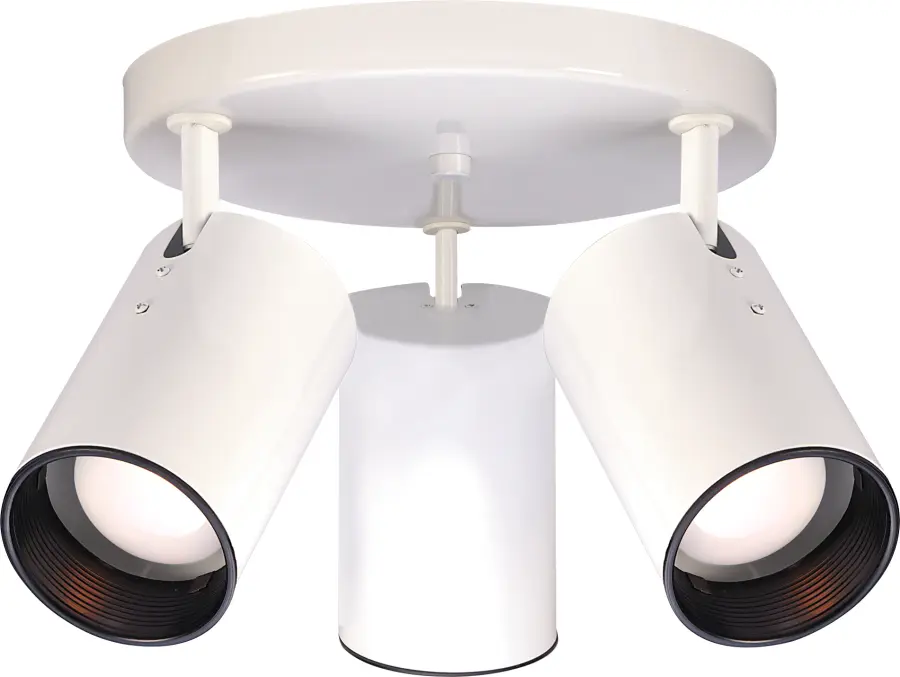 3-Light Pivoting Cylinder Flush Mount in White - Image 1
