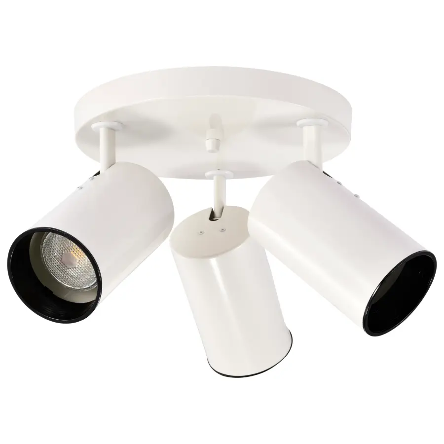 3-Light Pivoting Cylinder Flush Mount in White - Image 2
