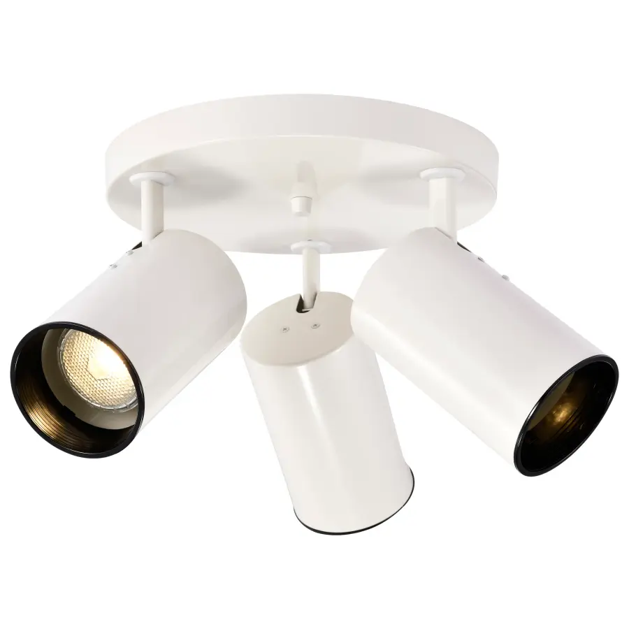 3-Light Pivoting Cylinder Flush Mount in White - Image 3