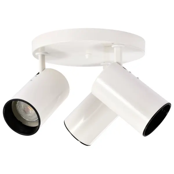 3-Light Pivoting Cylinder Flush Mount in White - Image 4
