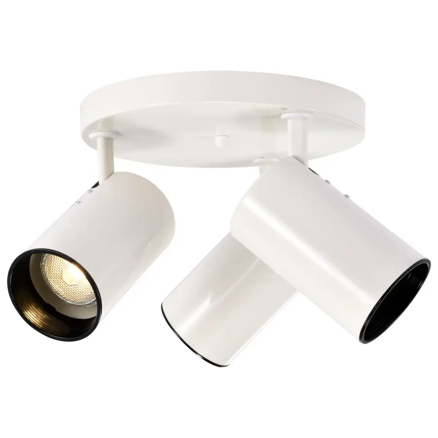 3-Light Pivoting Cylinder Flush Mount in White - Image 5