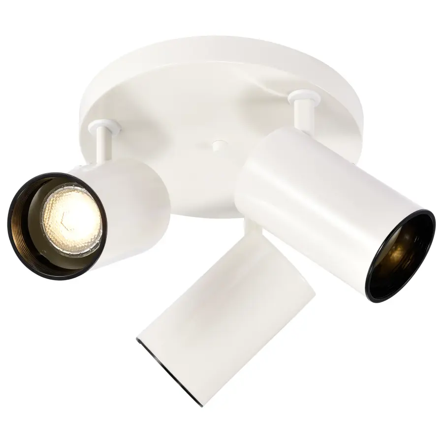3-Light Pivoting Cylinder Flush Mount in White - Image 6