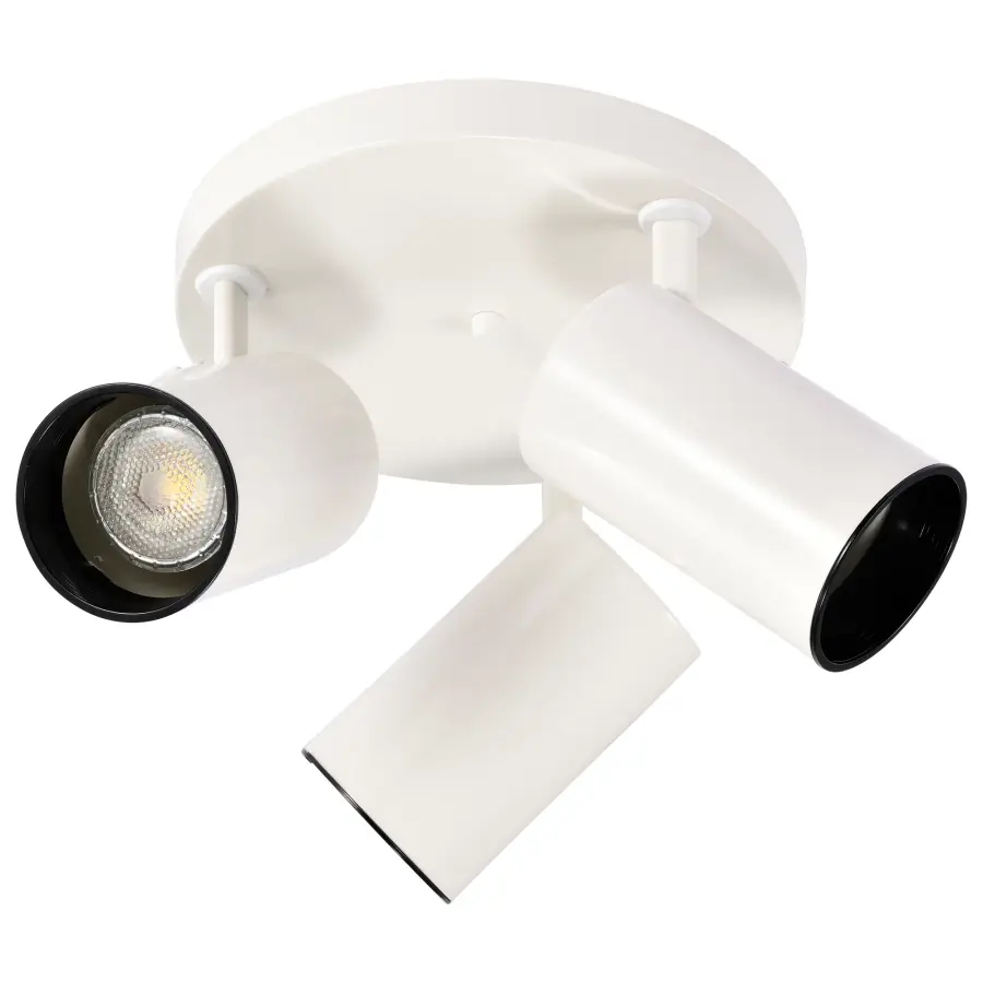 3-Light Pivoting Cylinder Flush Mount in White - Image 7