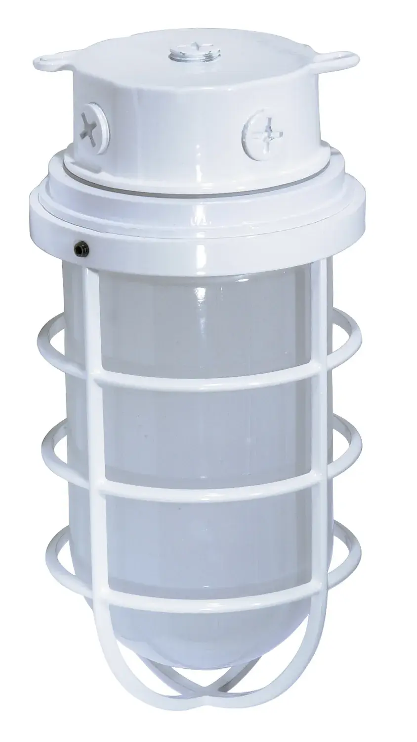 Industrial Vapor Proof Surface Mount - 11" White with Frosted Glass
