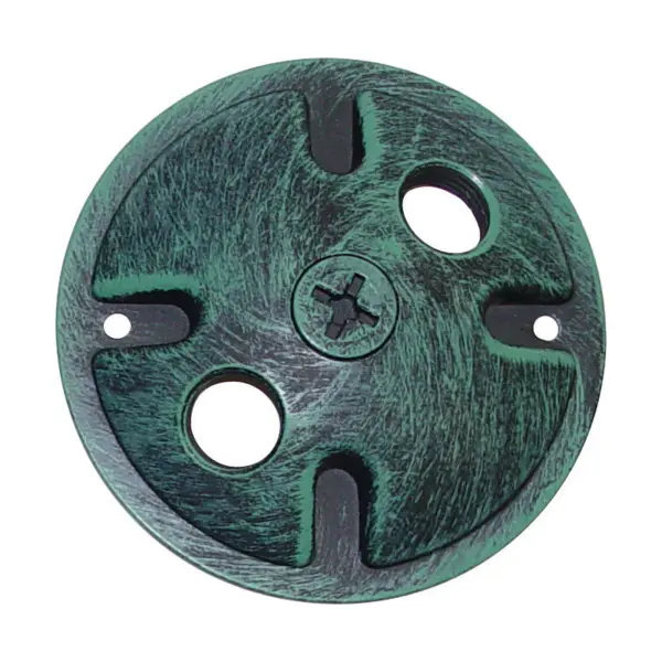 This 2-light mounting plate provides a functional foundation for outdoor lighting installations with an attractive antique verdigris finish that complements traditional and transitional outdoor fixtures.