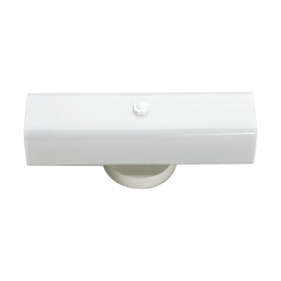 2-Light White Vanity Light with U-Channel Glass - 14" - Image 1