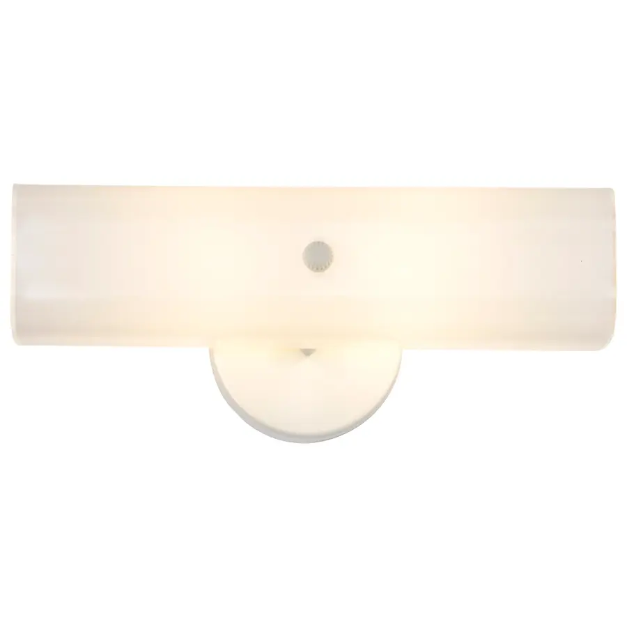 2-Light White Vanity Light with U-Channel Glass - 14" - Image 2