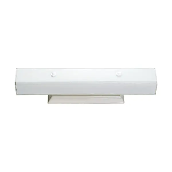 A graceful 4-light vanity fixture featuring elegant white U-channel glass and a clean white finish. Perfect for traditional and transitional bathrooms, this 24-inch fixture provides ample illumination while adding timeless style.