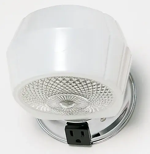 Polished Chrome Vanity Light with Convenience Outlet