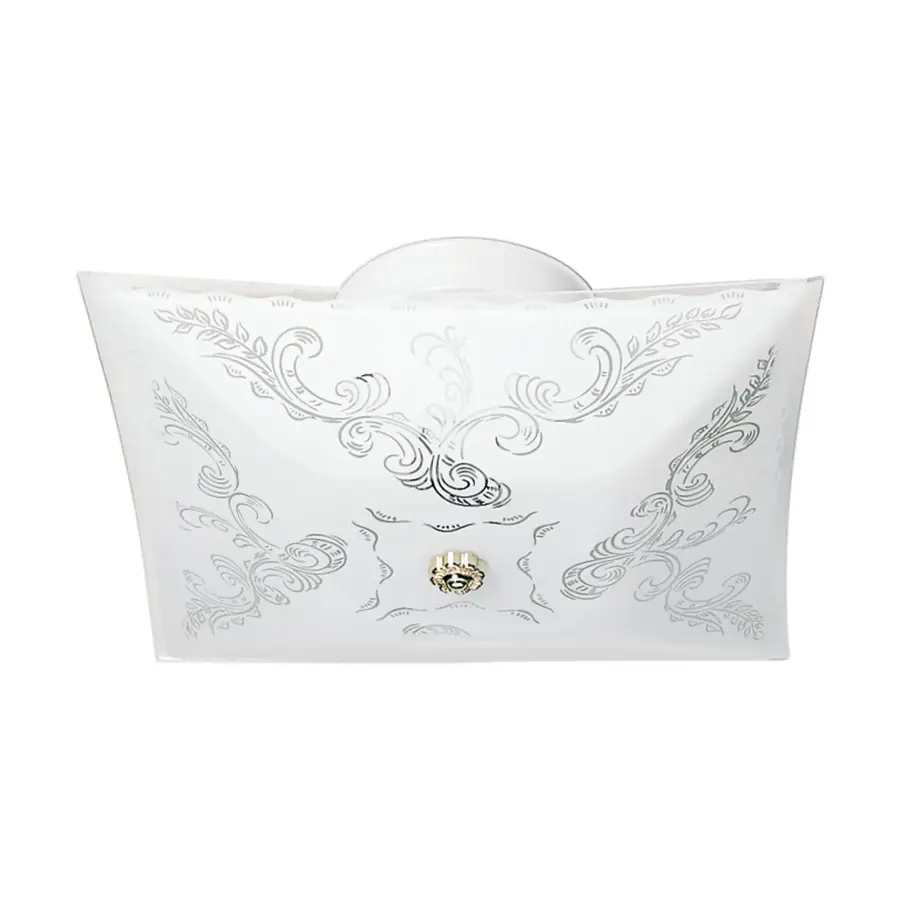Square Floral 2-Light Flush Mount Ceiling Fixture
