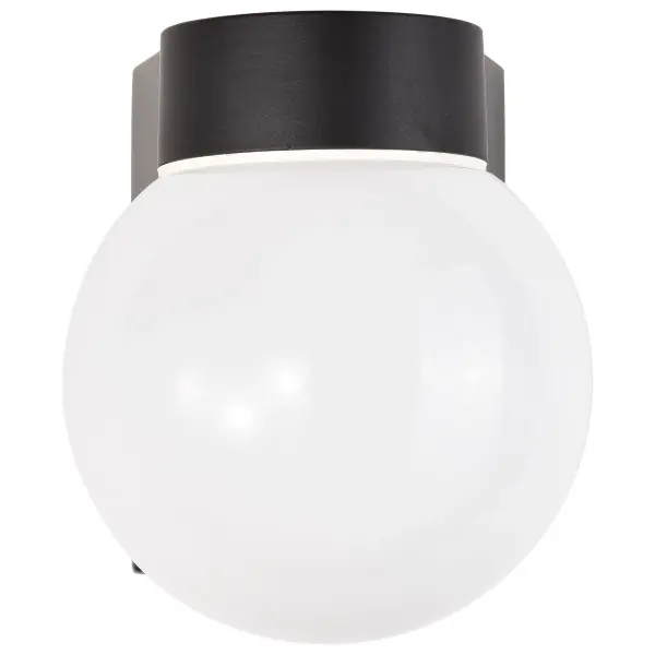 8" Utility Wall Mount Light with White Glass Globe - Image 3