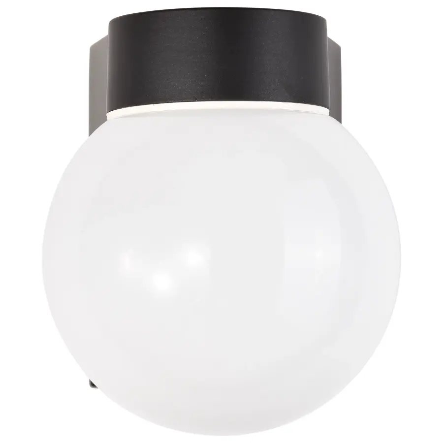 8" Utility Wall Mount Light with White Glass Globe - Image 3