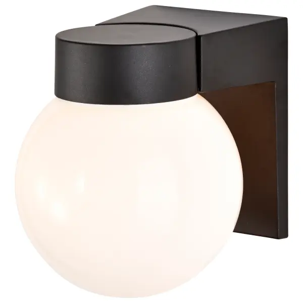 8" Utility Wall Mount Light with White Glass Globe - Image 4
