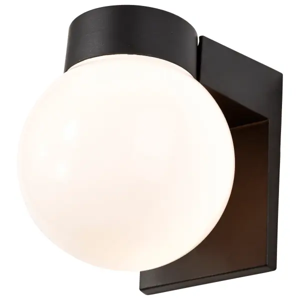 8" Utility Wall Mount Light with White Glass Globe - Image 7