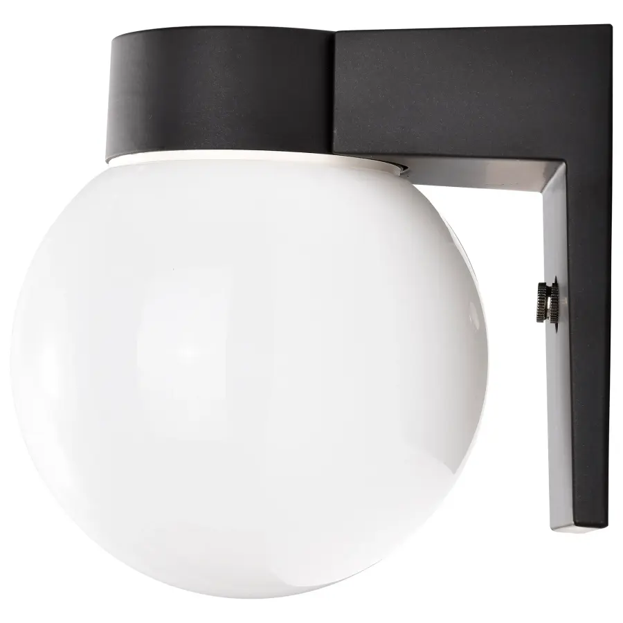 8" Utility Wall Mount Light with White Glass Globe - Image 9