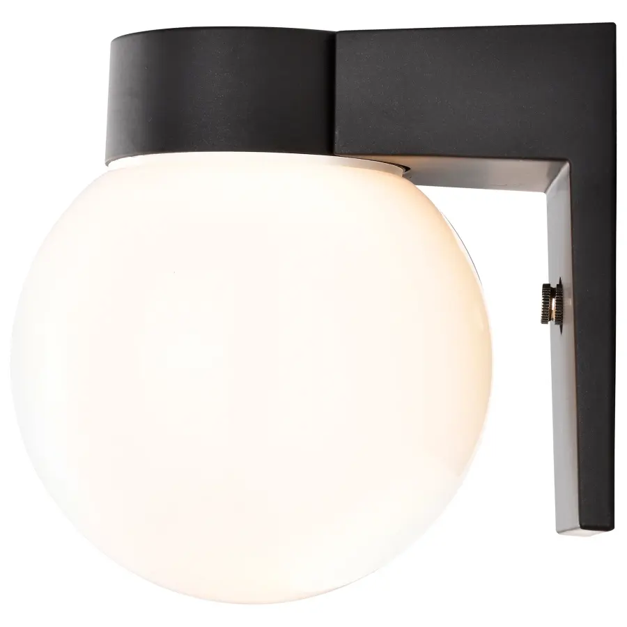 8" Utility Wall Mount Light with White Glass Globe - Image 10