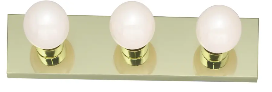 3-Light Polished Brass Vanity Strip - 18 Inch