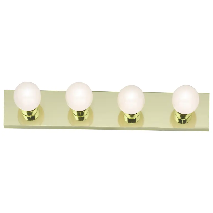 4-Light Polished Brass Vanity Strip - 24 Inch