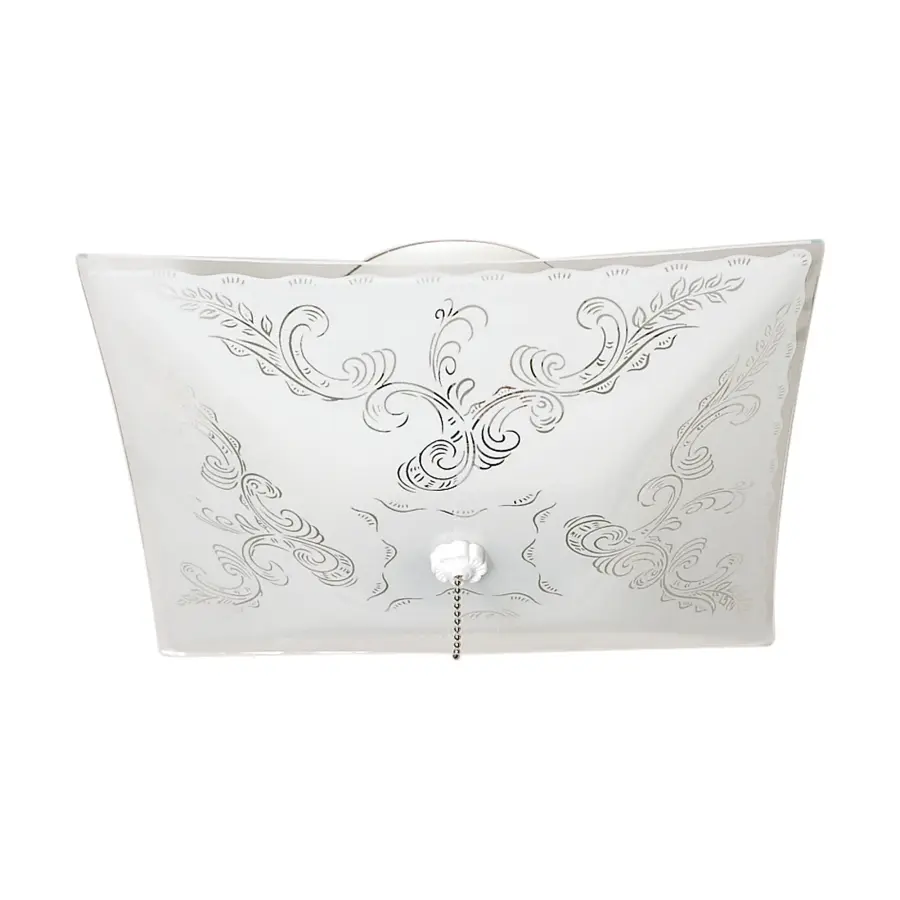 Square Floral 2-Light Flush Mount Ceiling Fixture