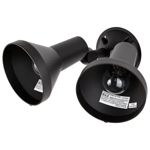 This practical outdoor flood light features two independently adjustable PAR38 lamp holders that provide flexible illumination for driveways, yards, and building exteriors. The durable bronze finish resists weather while blending naturally.